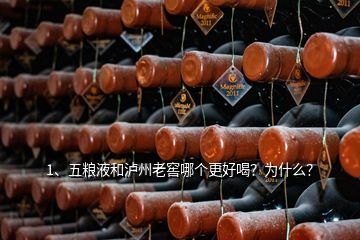 1、五糧液和瀘州老窖哪個更好喝？為什么？