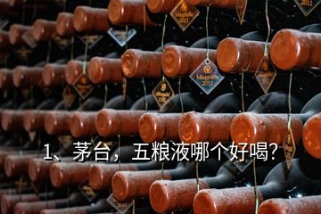 1、茅臺，五糧液哪個(gè)好喝？