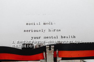 3、貴州遵義的茅臺(tái)學(xué)院是一所什么層次的大學(xué)？有什么特點(diǎn)，值得上嗎？