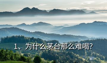 1、為什么茅臺(tái)那么難喝？
