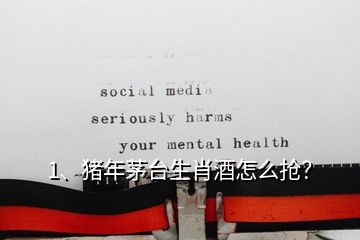 1、豬年茅臺(tái)生肖酒怎么搶？