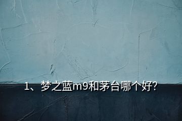 1、夢之藍(lán)m9和茅臺哪個好？
