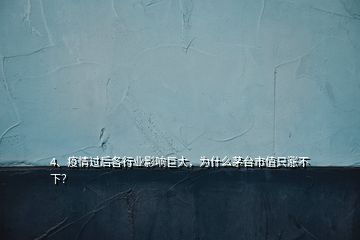 4、疫情過后各行業(yè)影響巨大，為什么茅臺市值只漲不下？