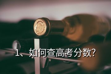 1、如何查高考分數(shù)？