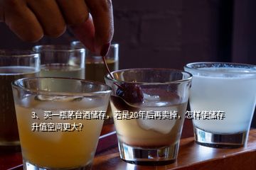 3、買一瓶茅臺酒儲存，若是20年后再賣掉，怎樣使儲存升值空間更大？