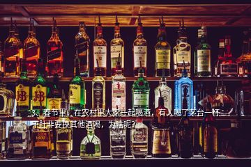 3、春節(jié)里，在農(nóng)村里大家一起喝酒，有人喝了茅臺一杯下肚非要換其他酒喝，為啥呢？