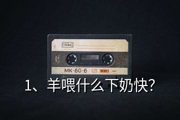 1、羊喂什么下奶快？