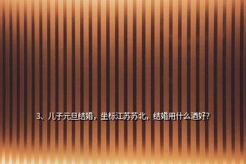 3、兒子元旦結(jié)婚，坐標江蘇蘇北，結(jié)婚用什么酒好？