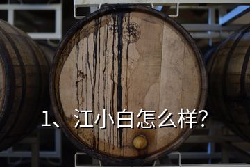 1、江小白怎么樣？