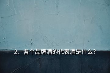 2、各個(gè)品牌酒的代表酒是什么？