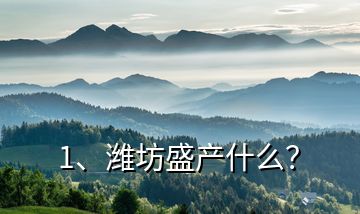 1、濰坊盛產(chǎn)什么？