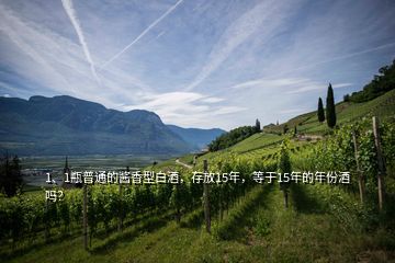 1、1瓶普通的醬香型白酒，存放15年，等于15年的年份酒嗎？