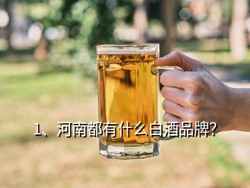 1、河南都有什么白酒品牌？