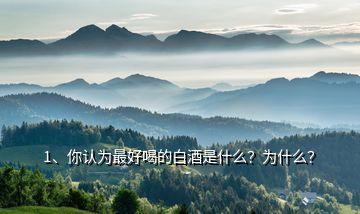 1、你認(rèn)為最好喝的白酒是什么？為什么？