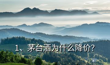 1、茅臺(tái)酒為什么降價(jià)？