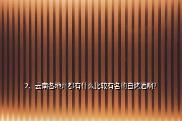 2、云南各地州都有什么比較有名的自烤酒??？