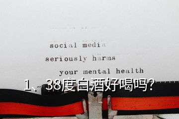 1、38度白酒好喝嗎？