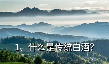 1、什么是傳統(tǒng)白酒？