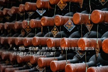 4、想存一瓶白酒，用來(lái)升值，五年到十年左右，建議存什么牌子，什么樣子的白酒？