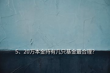 5、20萬本金持有幾只基金最合理？