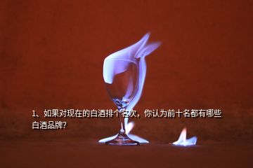 1、如果對現(xiàn)在的白酒排個(gè)名次，你認(rèn)為前十名都有哪些白酒品牌？