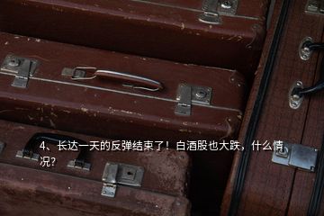 4、長達一天的反彈結(jié)束了！白酒股也大跌，什么情況？