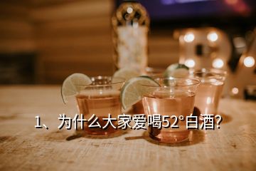 1、為什么大家愛喝52°白酒？