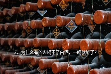 2、為什么有的人喝不了白酒，一喝就醉了？