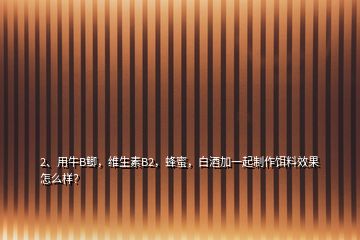 2、用牛B鯽，維生素B2，蜂蜜，白酒加一起制作餌料效果怎么樣？