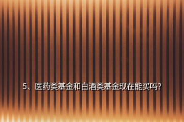 5、醫(yī)藥類基金和白酒類基金現(xiàn)在能買嗎？