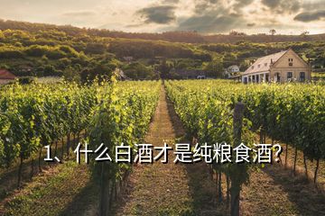 1、什么白酒才是純糧食酒？