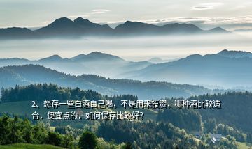 2、想存一些白酒自己喝，不是用來投資，哪種酒比較適合，便宜點的，如何保存比較好？