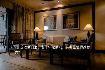 3、想收藏白酒，留十年之后喝，有哪些值得推薦的？