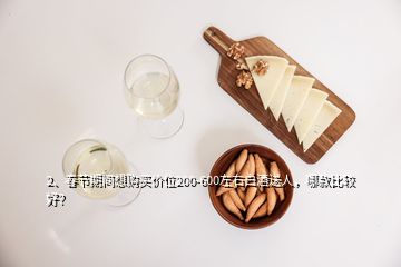 2、春節(jié)期間想購買價位200-600左右白酒送人，哪款比較好？