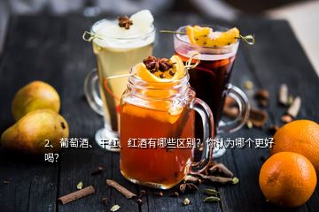 2、葡萄酒、干紅、紅酒有哪些區(qū)別？你認(rèn)為哪個(gè)更好喝？