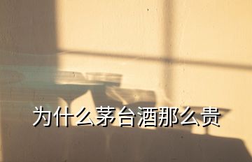 為什么茅臺(tái)酒那么貴