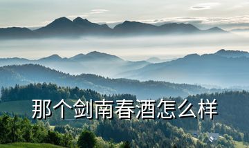 那個劍南春酒怎么樣