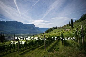 3、茅臺(tái)酒的最正確保存方法是什么？怎么做才能最大限度防止跑酒？
