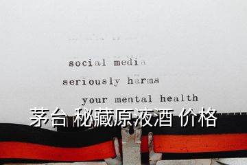 茅臺 秘藏原液酒 價格