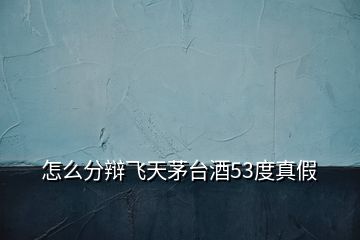 怎么分辯飛天茅臺(tái)酒53度真假