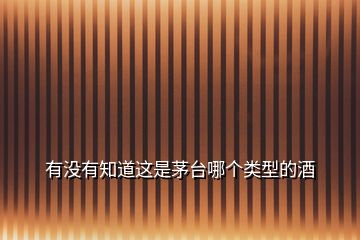 有沒(méi)有知道這是茅臺(tái)哪個(gè)類型的酒