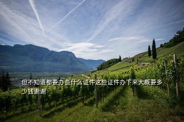 但不知道都要辦些什么證件這些證件辦下來(lái)大概要多少錢謝謝