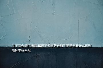 關(guān)于茅臺酒的問題 請問下五星茅臺和飛天茅臺有什么區(qū)別哪種更好些呢