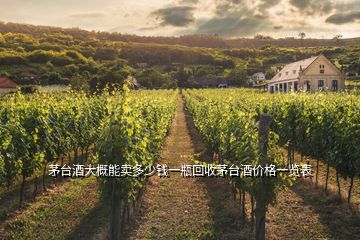 茅臺酒大概能賣多少錢一瓶回收茅臺酒價格一覽表
