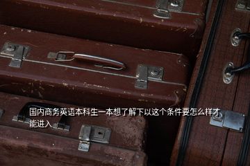 國內(nèi)商務英語本科生一本想了解下以這個條件要怎么樣才能進入