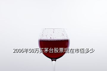 2006年50萬買茅臺(tái)股票現(xiàn)在市值多少