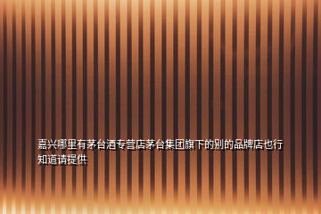 嘉興哪里有茅臺酒專營店茅臺集團旗下的別的品牌店也行 知道請?zhí)峁?></p>
<h2 id=