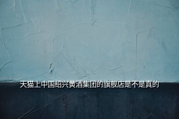 天貓上中國(guó)紹興黃酒集團(tuán)的旗艦店是不是真的