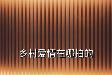 鄉(xiāng)村愛(ài)情在哪拍的