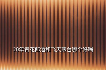20年青花郎酒和飛天茅臺(tái)哪個(gè)好喝